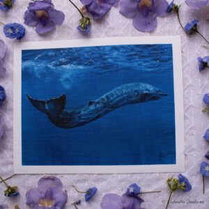 Blue Whale | Giclee Print on Canvas of Oil Painting | Fine art print | Ocean / Waves / Water / Fish Print | Print for sale | Archival Grade