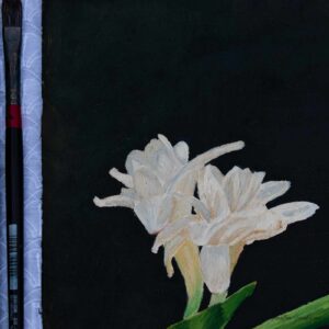 Rajinigandha (Tuberose) | Giclee print on Canvas (Size - A3) | Fine art print | Flower painting | Oil Painting | Archival Grade | Floral art