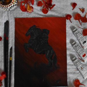 Rising Stallion | Giclee print on canvas of Original Oil Painting | Fine Art Print | Oil Painting Print | Horse Painting